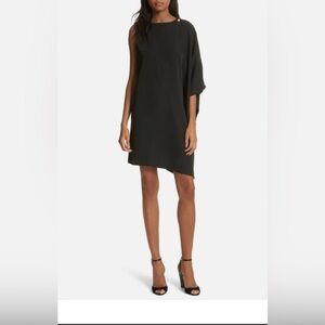 TED BAKER London Black Side Drape Pearl Rose Gold Detail Aubreey Dress - EUC